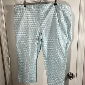 Charter Club Teal and White Patterned Pants